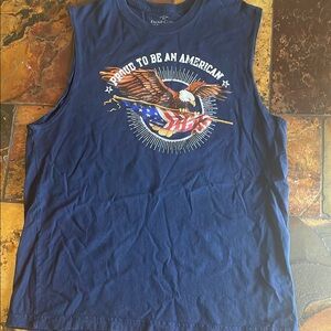 Men's Blue Sleeveless Shirt